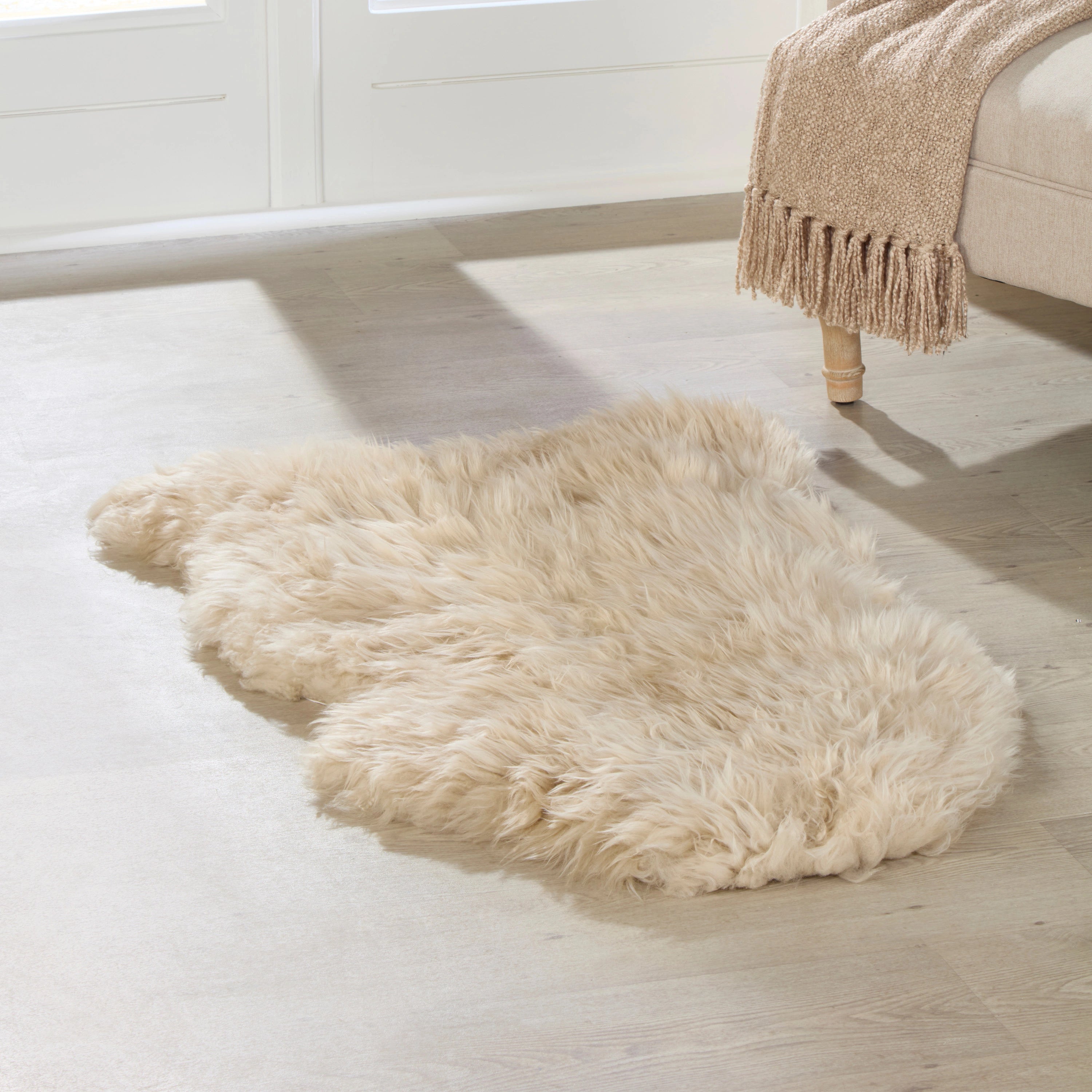 Premium Beige Sheepskin Rug